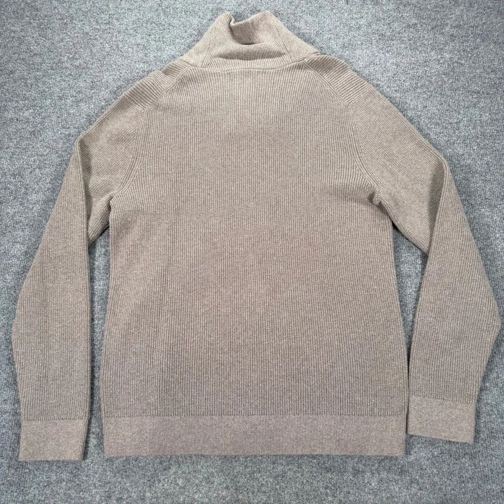 Banana Republic Mens Shawl Collar Ribbed Sweater Taupe Brown Large #4163